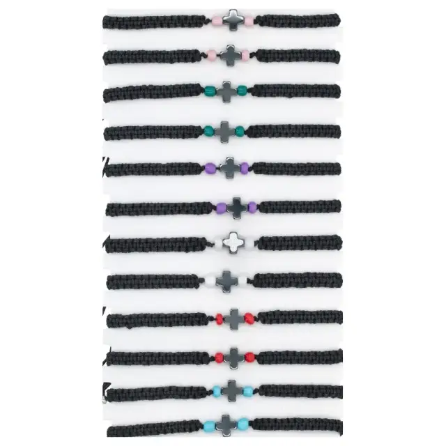 Armband met hematite kruis