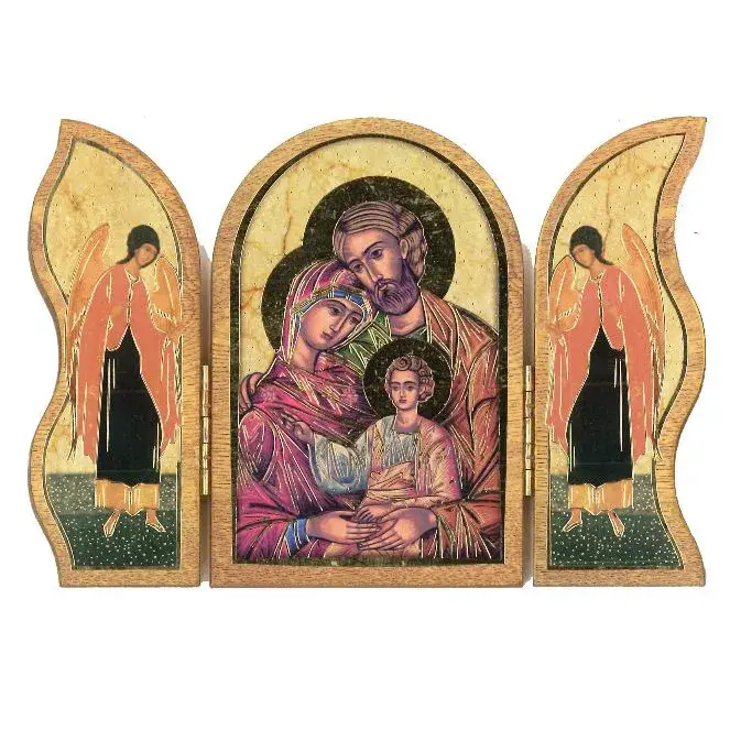 Triptyque 13 X H09 cm - Ste Famille - Anges