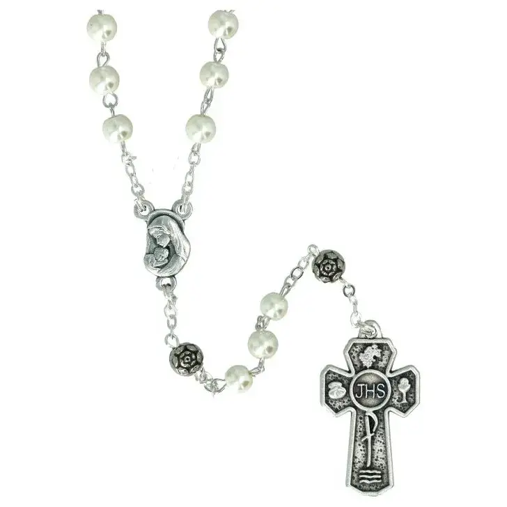Chapelet de communion Verre blanc