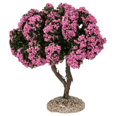 Décor pour santons de Provence Arbre rose H 15 cm