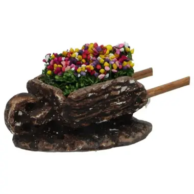 Décor pour santons de Provence Brouette multifleurs 7x3x2 cm