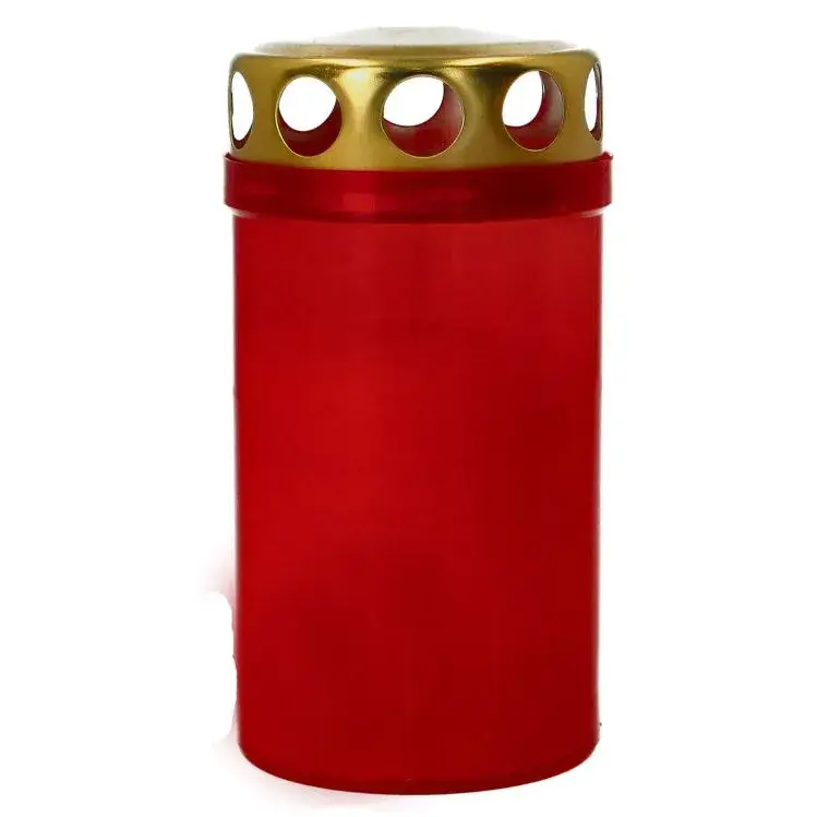 Bougie 3J - couvercle doré - rouge - sans effigie