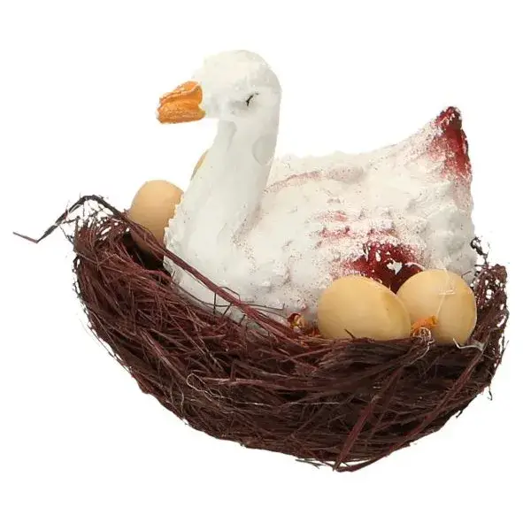 Nid avec oiseau miniature pour crèche de Noël (3x3x3 cm)