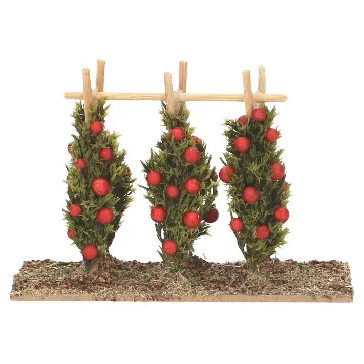 Plants de tomates miniatures pour crèche de Noël (12x5x8 cm)