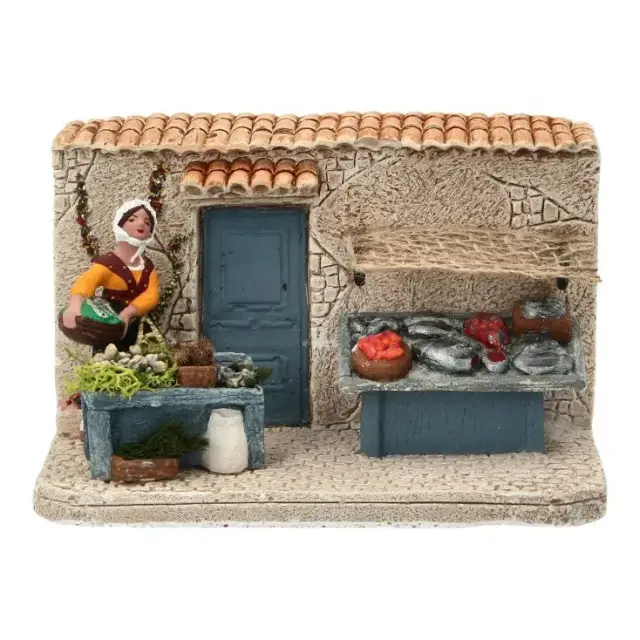 Décor pour santons de Provence La poissonnerie - 15x8x10 cm