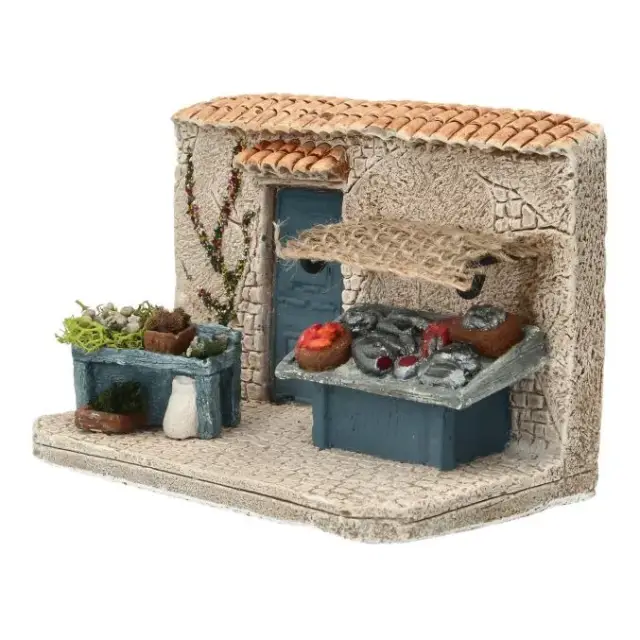 Décor pour santons de Provence La poissonnerie - 15x8x10 cm