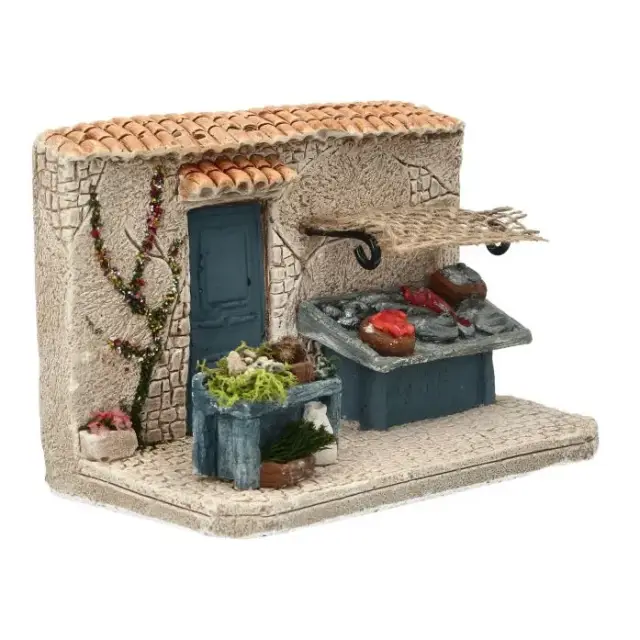 Décor pour santons de Provence La poissonnerie - 15x8x10 cm
