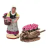 Décor pour santons de Provence Brouette avec rose 7x3x2 cm
