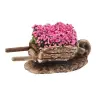 Décor pour santons de Provence Brouette avec rose 7x3x2 cm