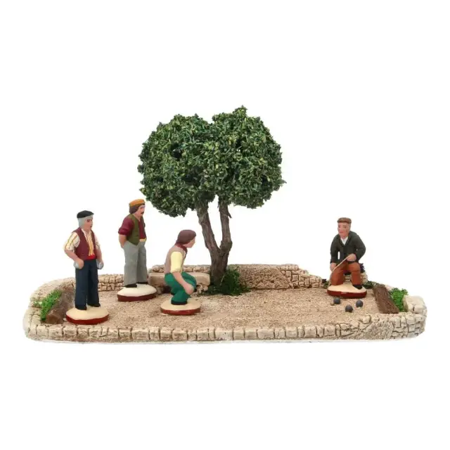 Décor pour santons de Provence Jeu de boules 27x14 cm