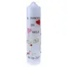 Cierge de mariage - 265 x 60 mm - alliances/coeurs/fleurs