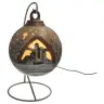 Christmas nativity in a sepia-tinted ceramics christmasball + light