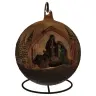 Boule en verre avec pied 15 cm Nativité bleue