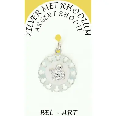 Médaille Argent Rhodié - Ange 20 mm