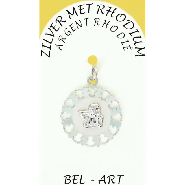 Médaille Argent Rhodié - Ange 20 mm