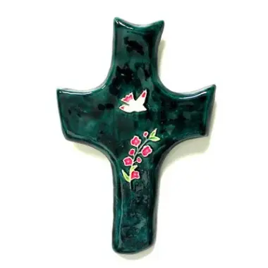 Cross Ceramic 20 X 13 Cm Dark Green