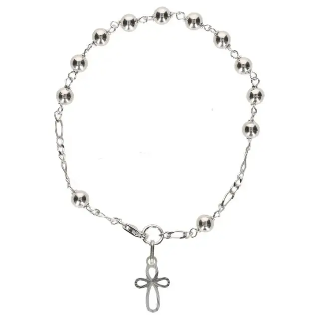 Armband-tientje - zilver met rhodium - 5 mm + Doosje