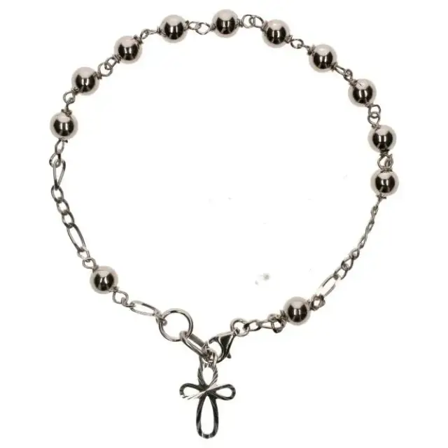 Armband-tientje - zilver met rhodium - 5 mm + Doosje
