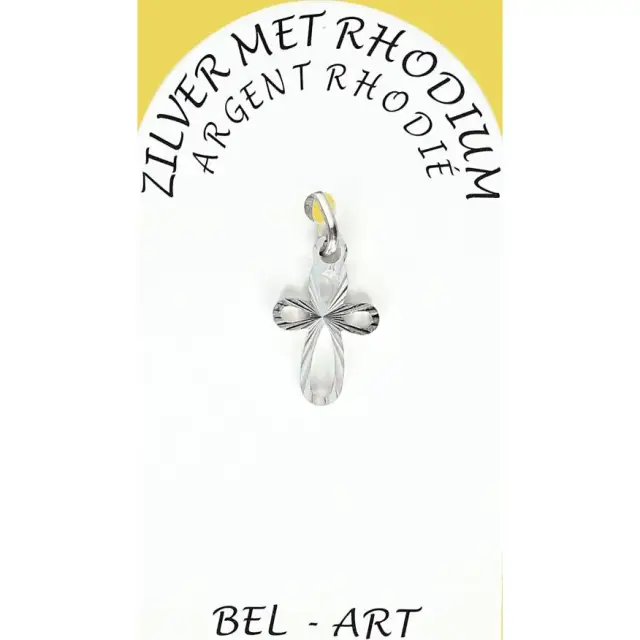 Kruisje Zilver + Rhodium - 12 X 10 mm