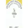 Kruisje Zilver + Rhodium - 12 X 10 mm