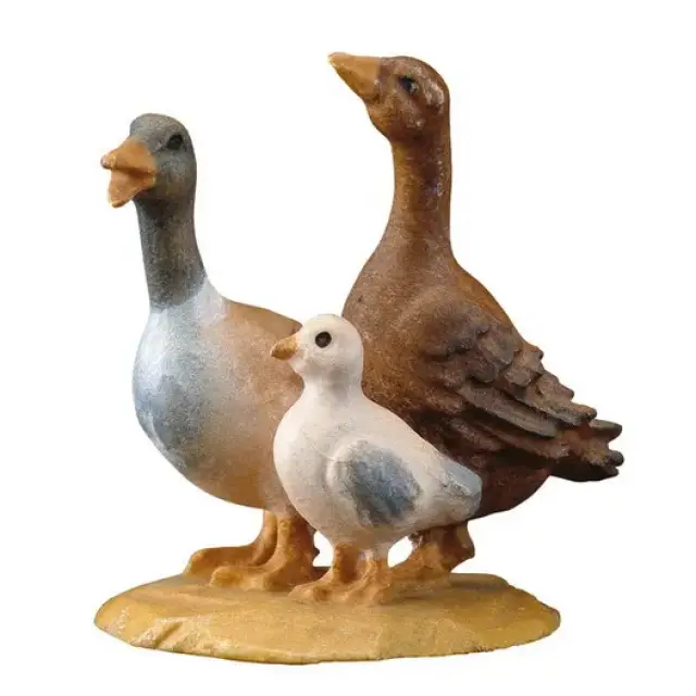Groupe Oies : crèche de Noël en bois Ulrich 15 cm