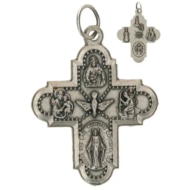 Croix Plurisaints - 26 mm - Métal argenté