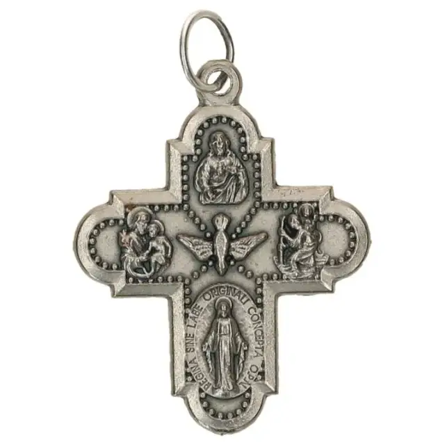 Croix Plurisaints - 26 mm - Métal argenté