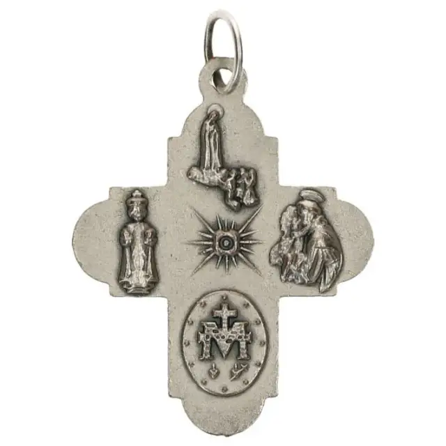 Croix Plurisaints - 26 mm - Métal argenté