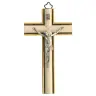 Croix Murale - 15 cm - Bois Bombé Blanc