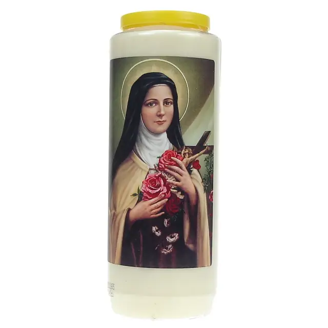 9 days candle / white / St Theresa