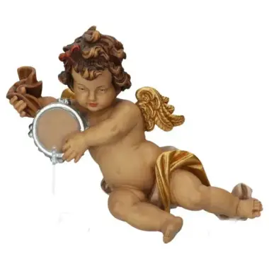 Ange avec Tambourin 25 Cm Couleur