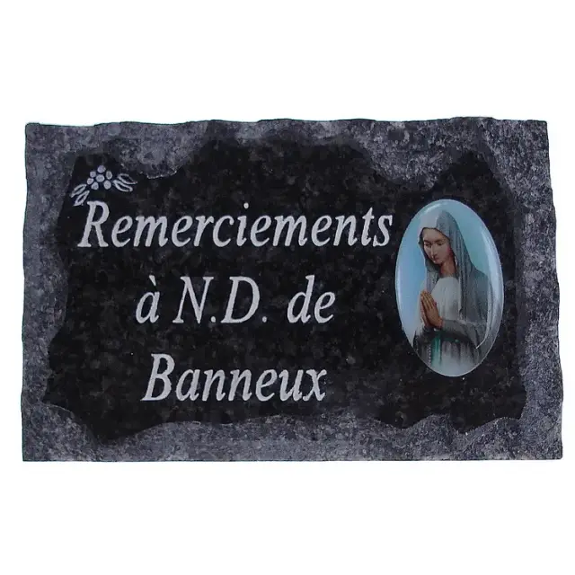 Plaque Cimetiere Remerciements A N.d. De Banneux 9x14