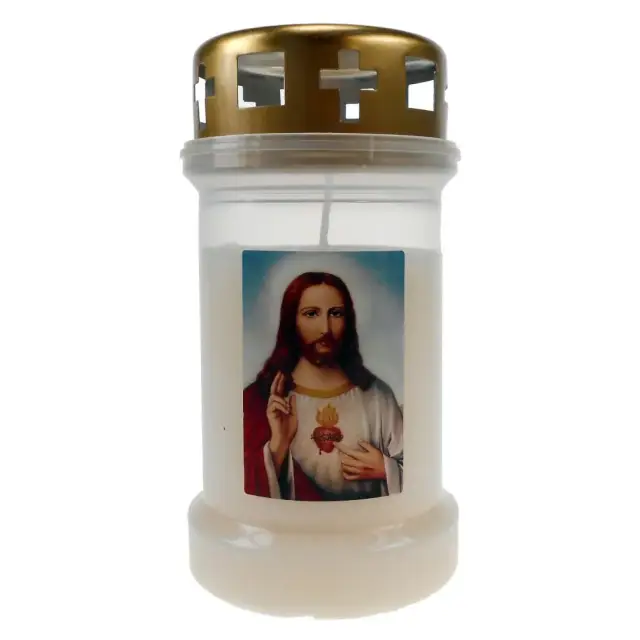 Bougie 3J / CD / blanc / Sacré Coeur