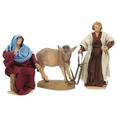 Crèche de Noël Heide Hannah : A la recherche de l'auberge - H 20 cm Couleur