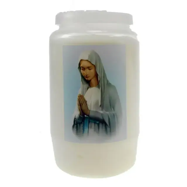 Candle 3 Days / white / Virgin in prayer
