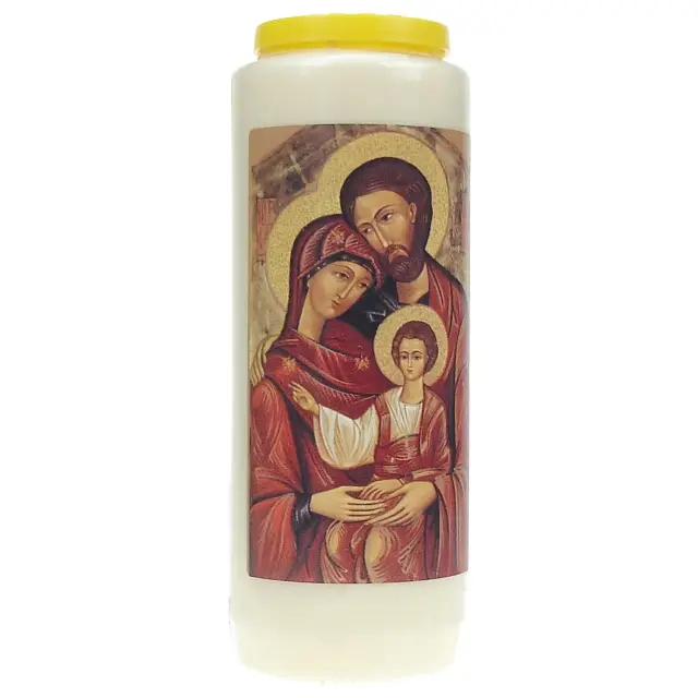 9 days candle / white / Holy Family icon