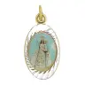 Médaille - Vierge + Enfant - Métal Doré + Email