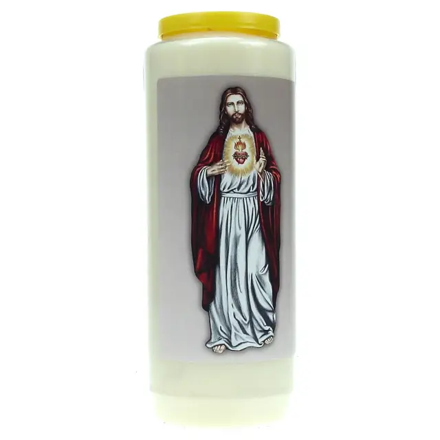 Noveenkaars / wit / H Hart van Jezus