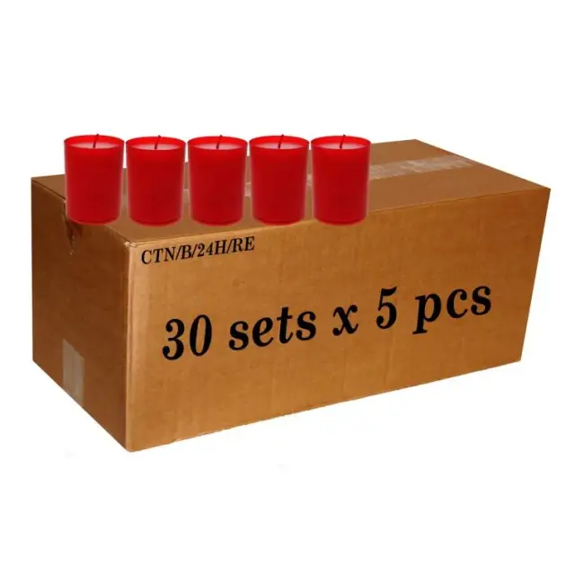 Karton met 150 Kaarsen Model N°24- ROOD - 5 / Set - 30 Sets / Ktn