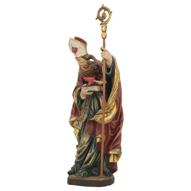 Houtsnijwerk Bisschop+Attributen 20 Cm Kleur
