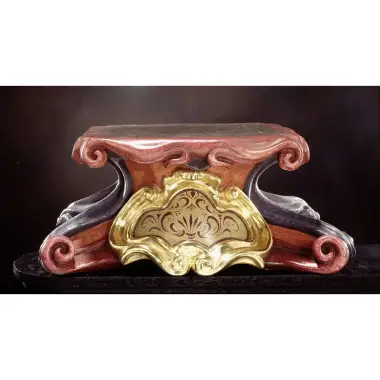 Carved Wood plinth for a statue of 20 cm Color