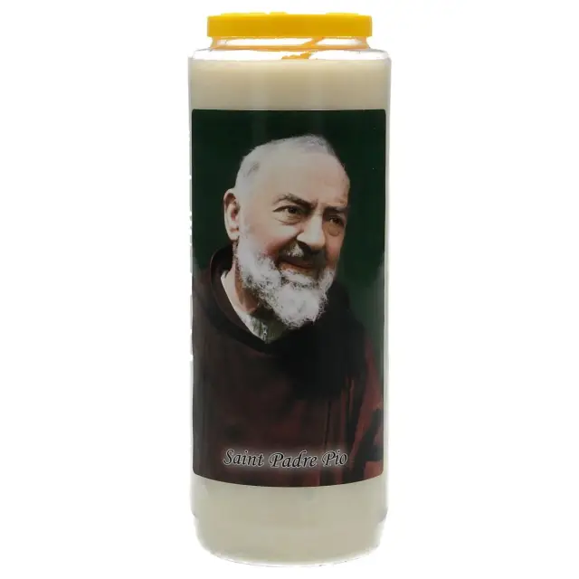9 days candle / white / P St Pio
