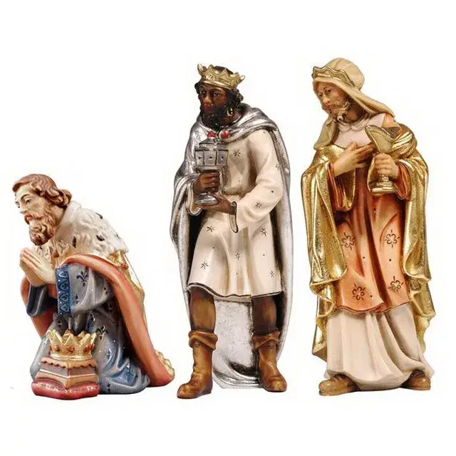 Houtsnijwerk 3 Koningen 12 Cm/Gekleurd