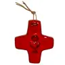 Croix Céramique - 8.5 X 7.5 cm - Rouge