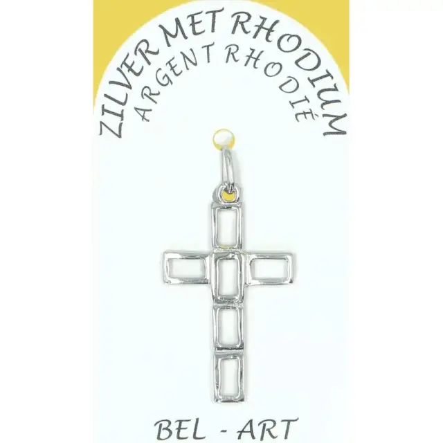 Croix Argent Rhodié - 27 X 17 mm