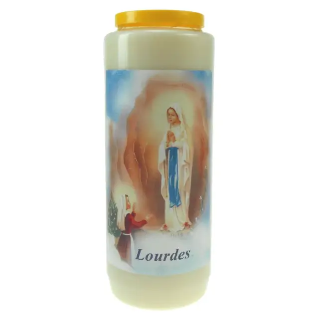 Noveenkaars / wit / Lourdes Versch.