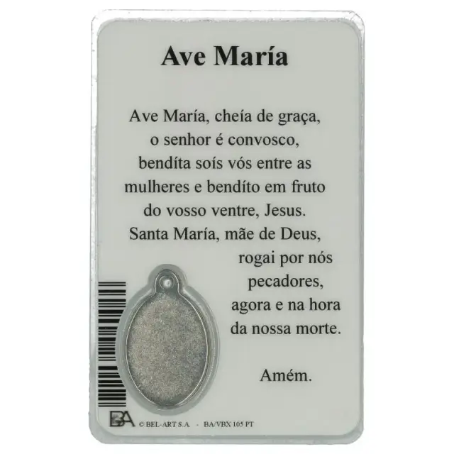 Kaart-medaille-gebed Biddende Olv Portugees
