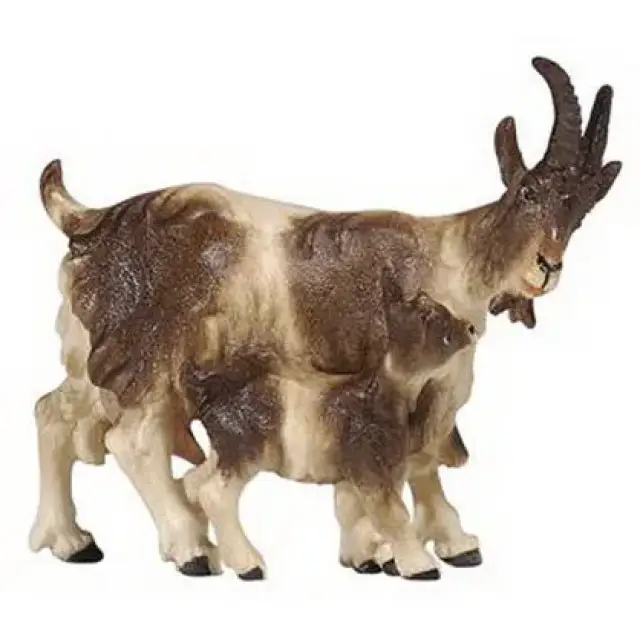 Chevre + Chevreau pour personnages de crèche de 12 cm Couleur