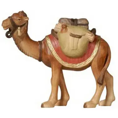Camel + luggage : wood carving nativity scene Pema 12 cm