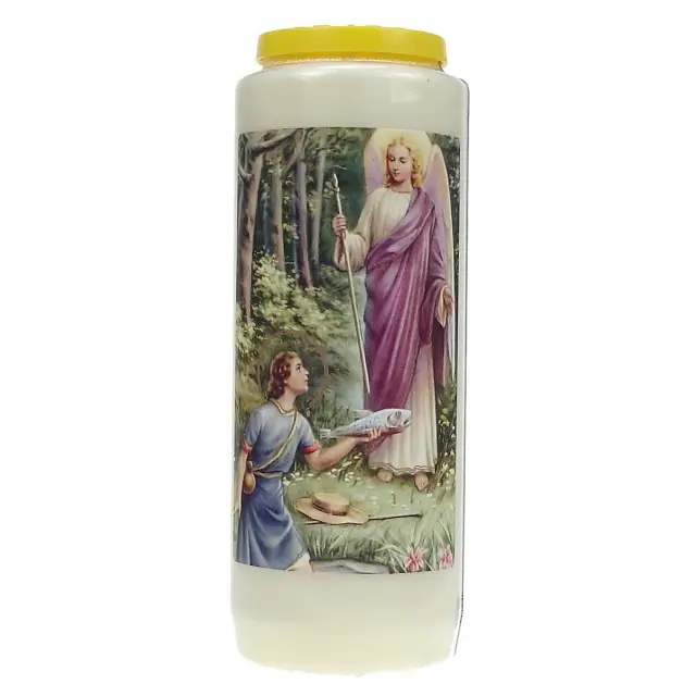 Noveenkaars / wit / Aartsengel Raphael